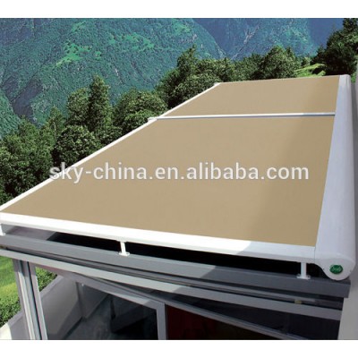 Easy operation waterproof polyester retractable awning with roof tent