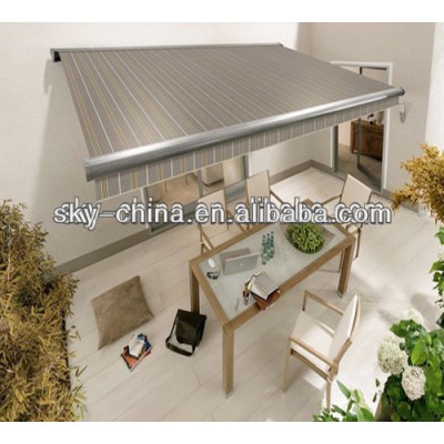 100% Anti-UV outdoor full cassette retractable window awning